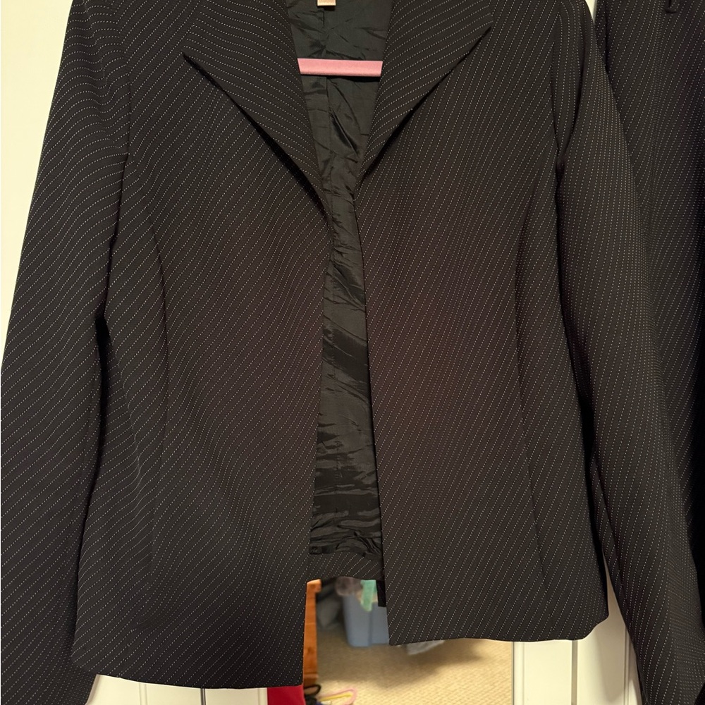 Women's Black Pinstripe Blazer & Pants